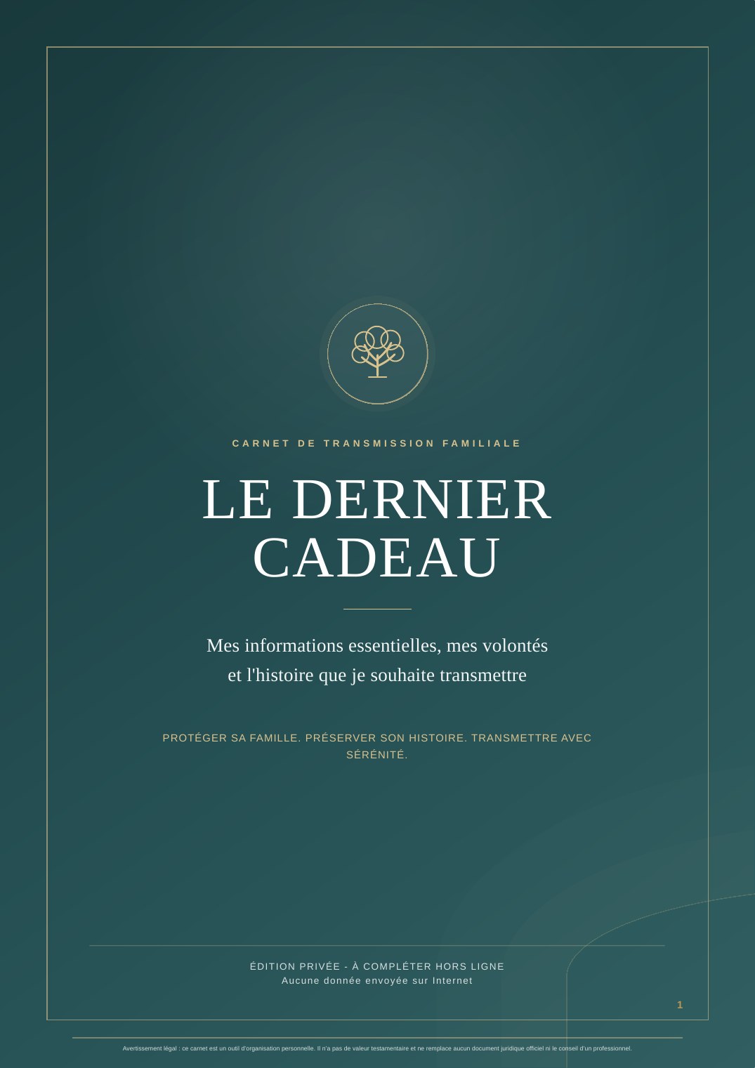 Couverture du prototype du carnet Dernier Cadeau